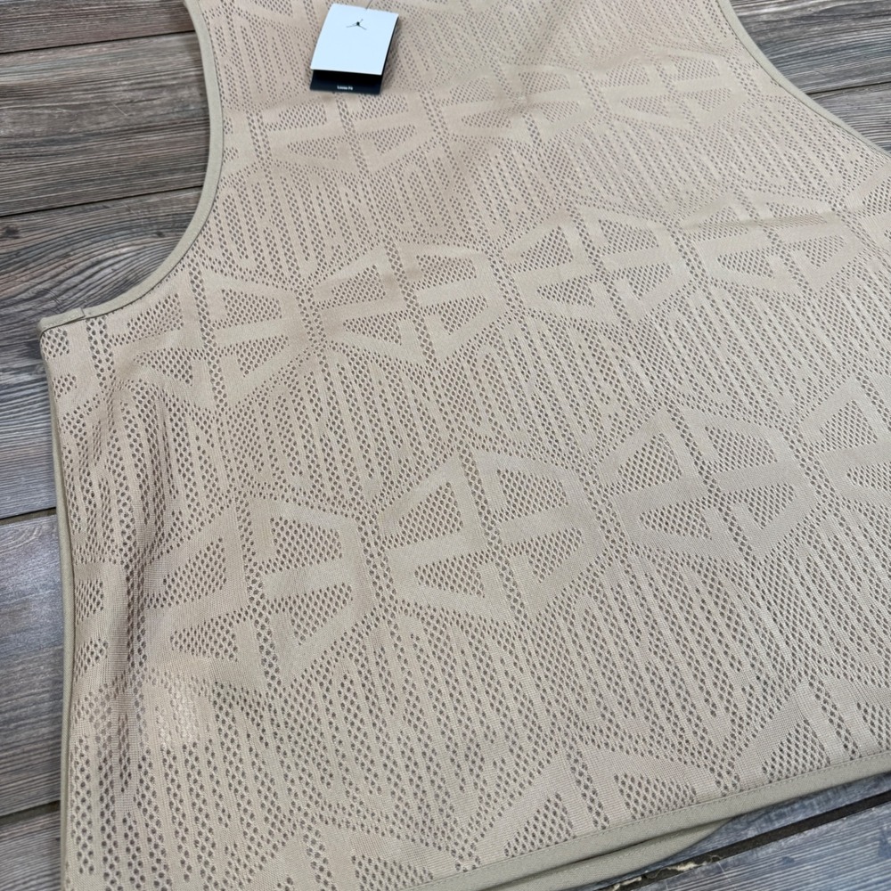Nike Jordan Brand Mens Utility Vest Tan Khaki Mesh Back HF9327-257 XL NWT - Picture 6 of 9